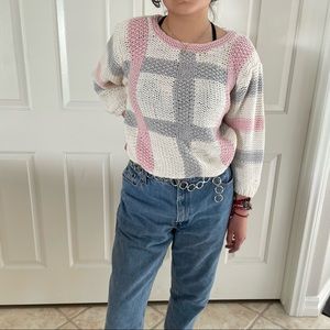 VINTAGE Striped Cottage Core Grandma Chic
Knit Crewneck Sweater Top